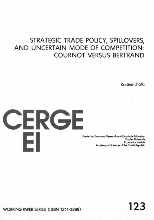 Strategic trade policy, spillovers, and uncertain mode of competition: Cournot versus Bertrand
