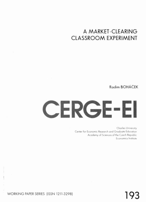 market-clearing classroom experiment