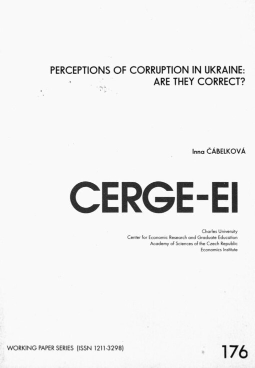 Perceptions of corruption in Ukraine: Are they correct?