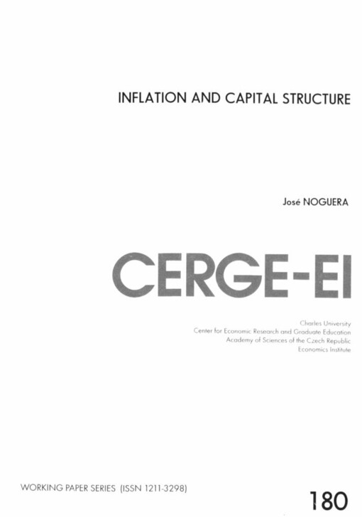 Inflation and capital structure