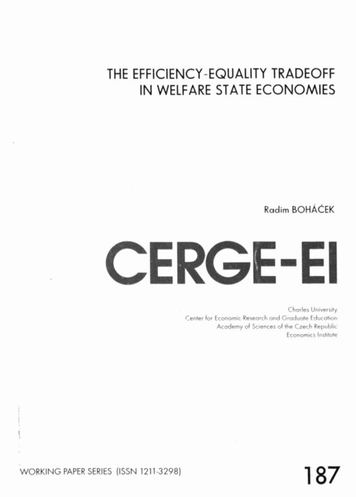 efficiency-equality tradeoff in welfare state economies