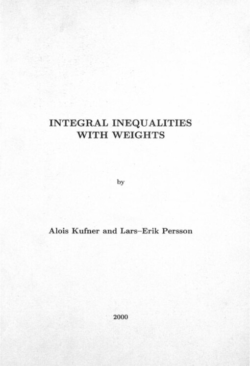 Integral inequalities with weights