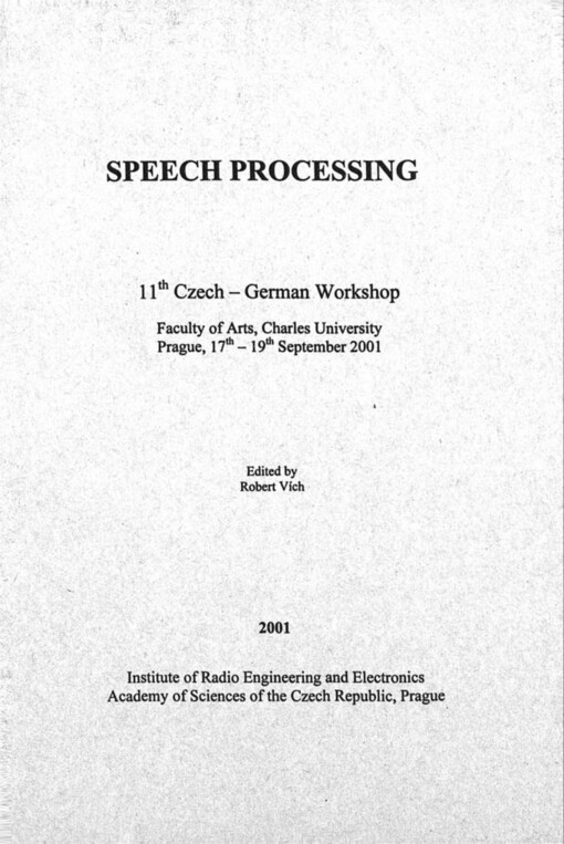 Speech processing