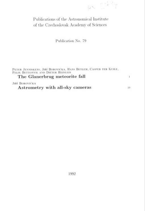 Glanerbrug meteorite fall -- Astrometry with all-sky cameras