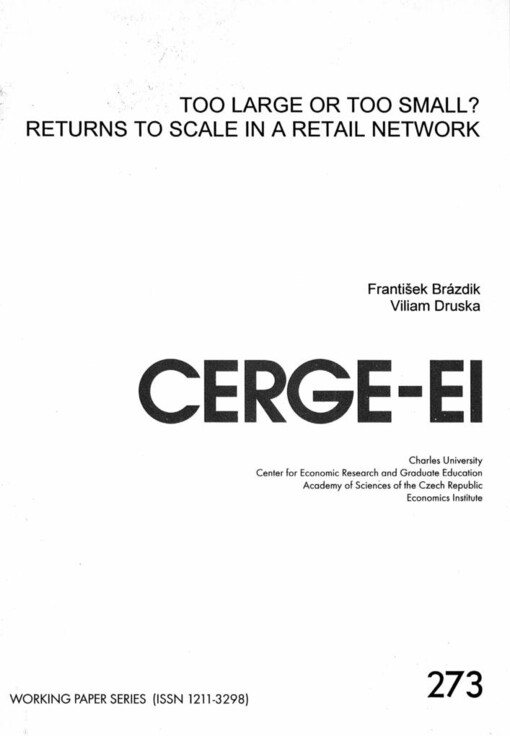 Too large or too small?: returns to scale in a retail network