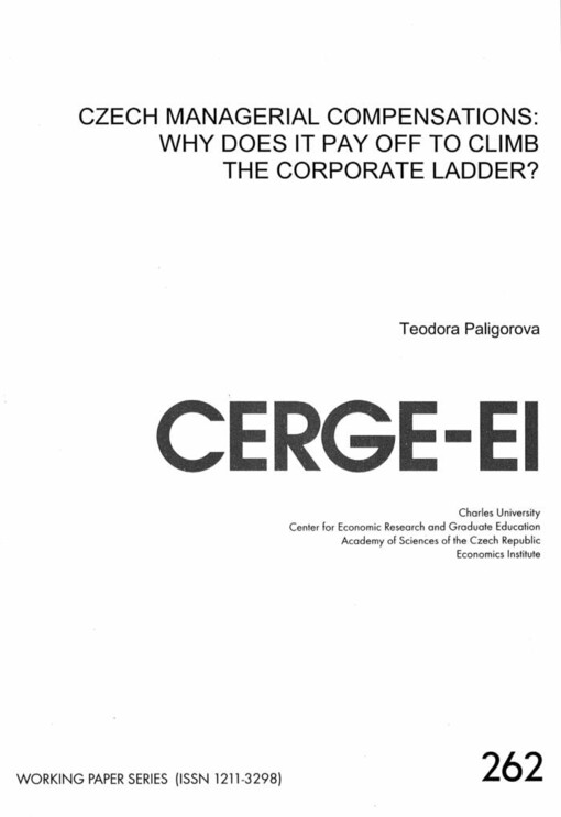 Czech managerial compensations: why does it pay off to climb the corporate ladder?