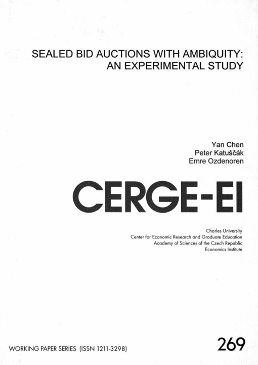 Sealed bid auctions with ambiguity: an experimental study