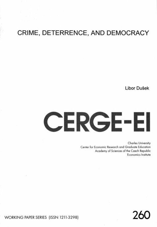 Crime, deterrence, and democracy