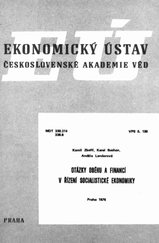Otázky oběhu a financí v řízení socialistické ekonomiky