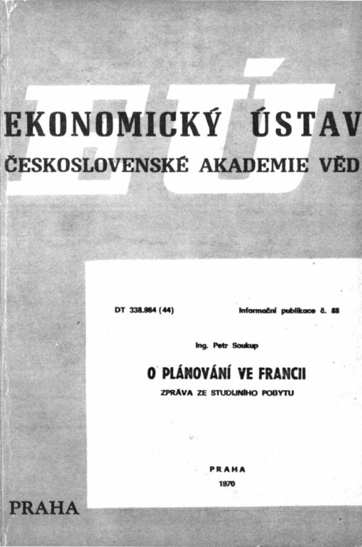 O plánování ve Francii :Zpráva ze stud. pobytu