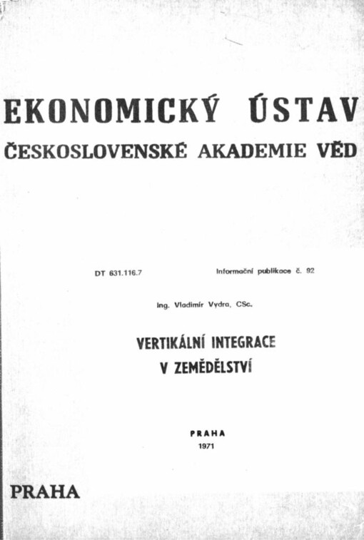 Vertikální integrace v zemědělství