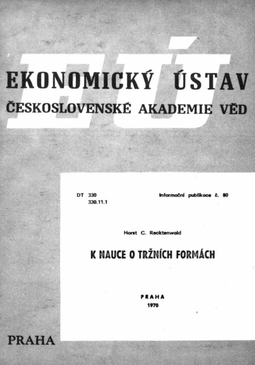 K nauce o tržních formách