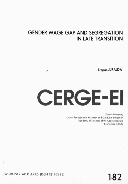 Gender wage gap and segregation in late transition