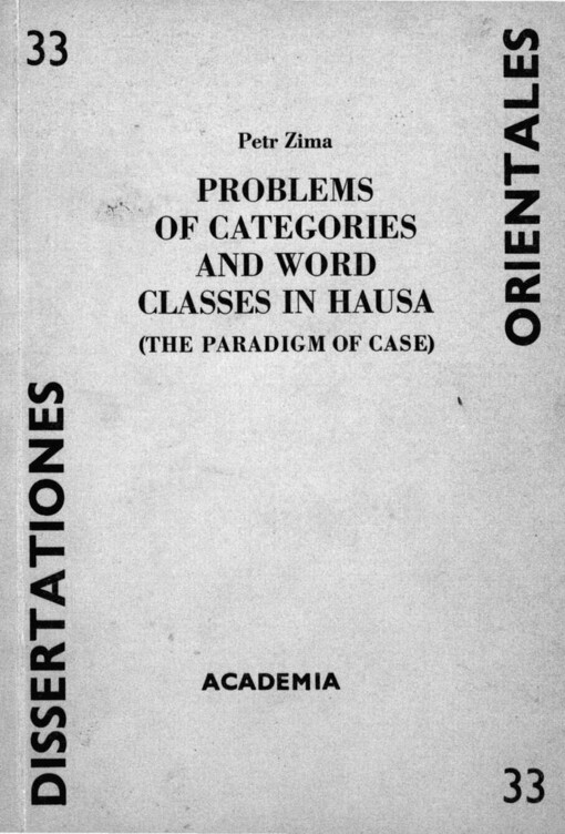 Problems of categories and word classes in Hausa: the paradigm of case