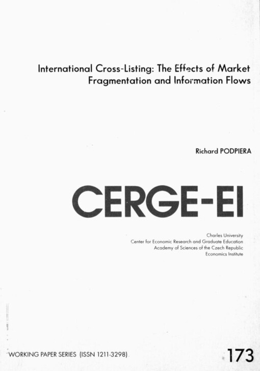 International cross-listing: the effects of market fragmentation and information flows