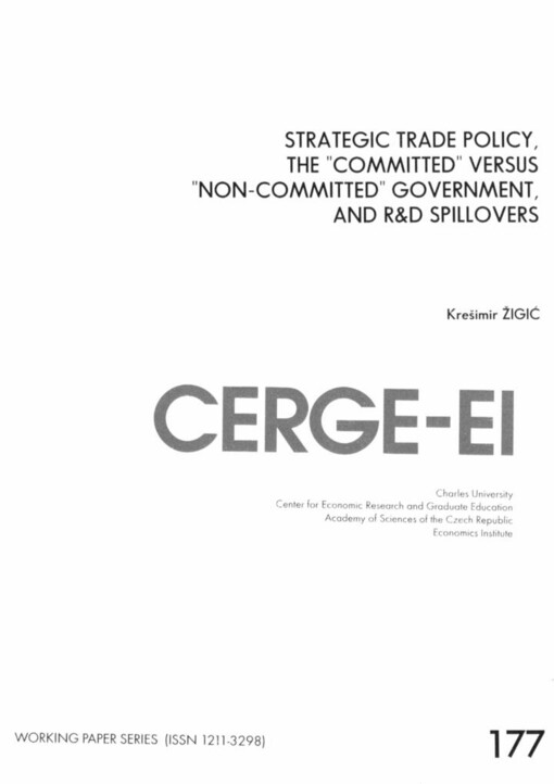 Strategic trade policy, the 