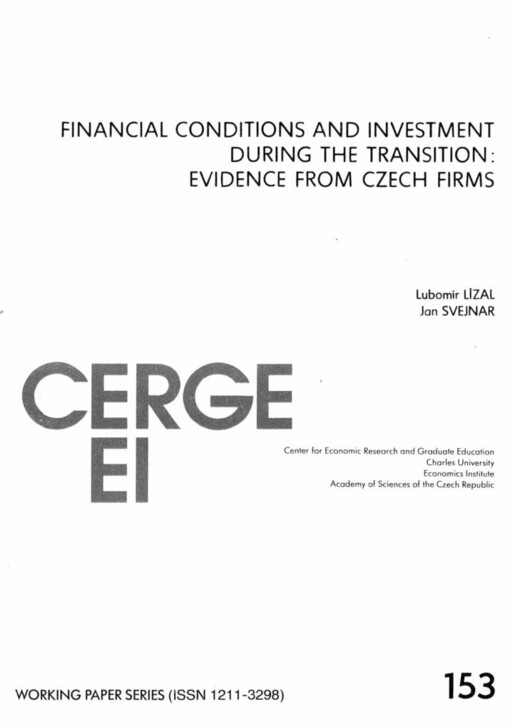 Financial conditions and investment during the transition: evidence from Czech firms