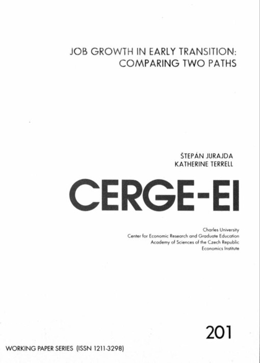 Job growth in early transition: comparing two paths
