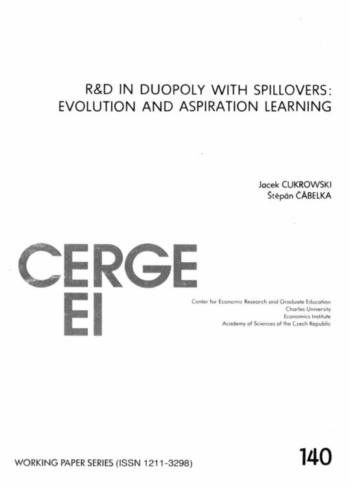 R&D in duopoly with spillovers: evolution and aspiration learning