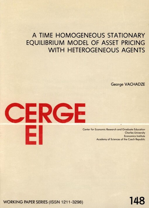 time homogeneous stationary equilibrium model of asset pricing with heterogeneous agents