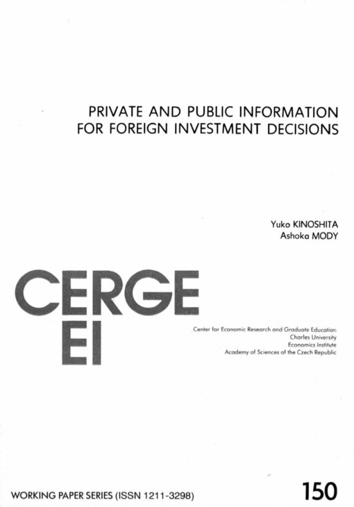Private and public information for foreign investment decisions