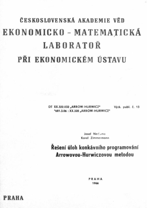 Řešení úloh konkávního programování Arrowovou-Hurwiczovou metodou