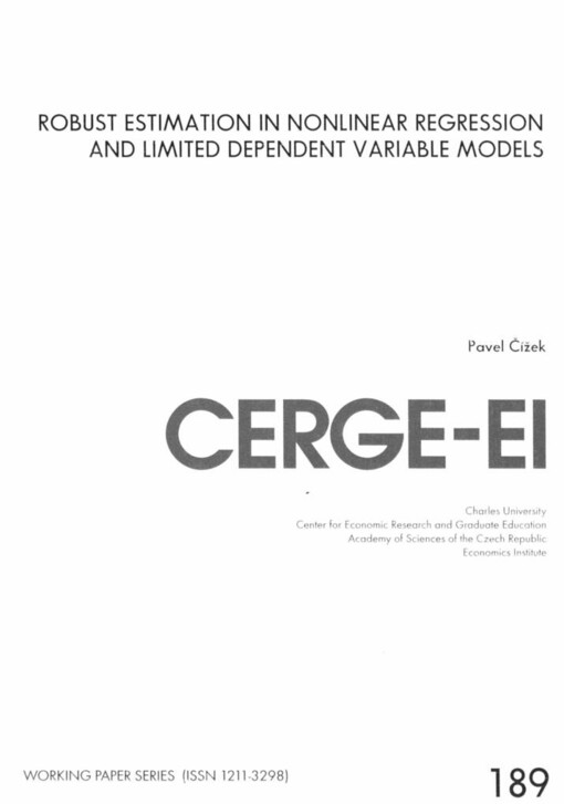 Robust estimation in nonlinear regression and limited dependent variable models