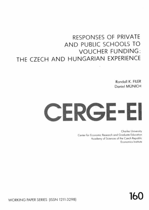 Responses of private and public schools to voucher funding: the Czech and Hungarian experience
