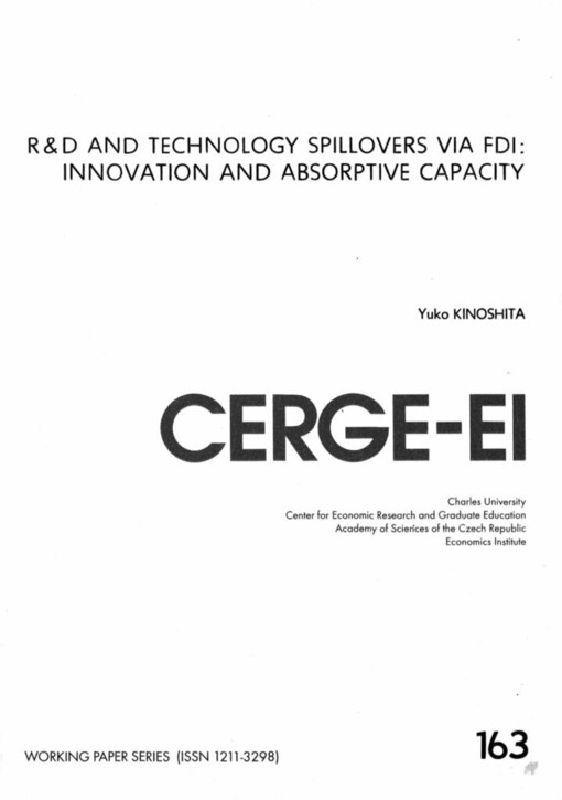 R & D and technology spillovers via FDI: innovation and absorptive capacity