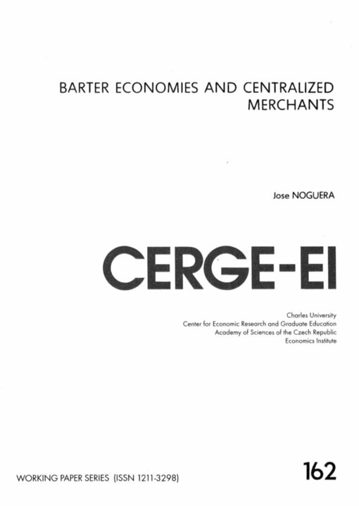 Barter economies and centralized merchants