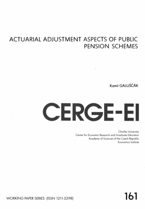 Actuarial adjustment aspects of public pension schemes