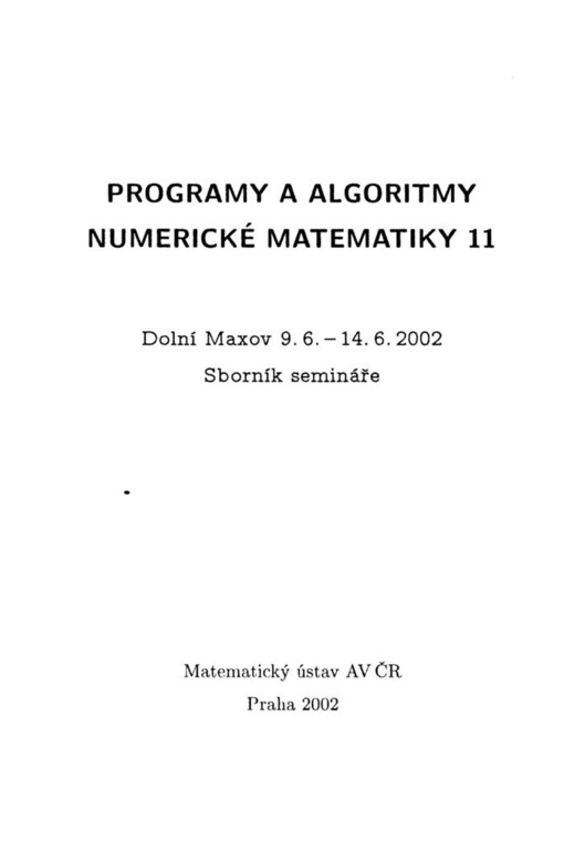 Programy a algoritmy numerické matematiky