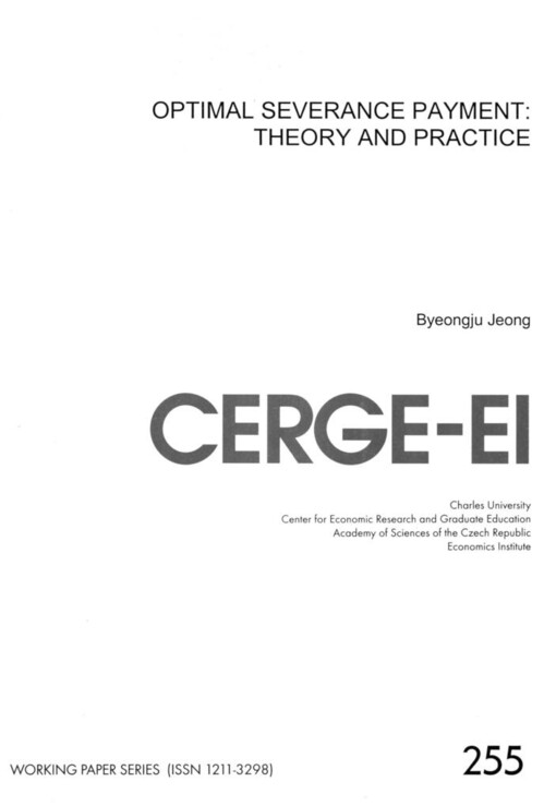 Optimal severance payment: theory and practice