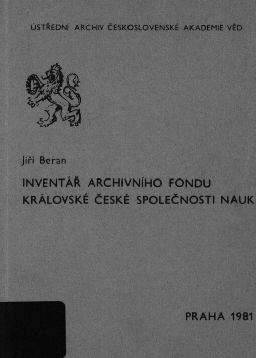 Inventář archivního fondu Královské české společnosti nauk: 1784-1952
