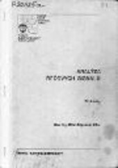 Analýza řečových signálů :přednášky