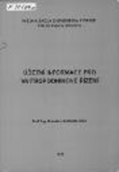 
  Účetní informace pro vnitropodnikové řízení
  