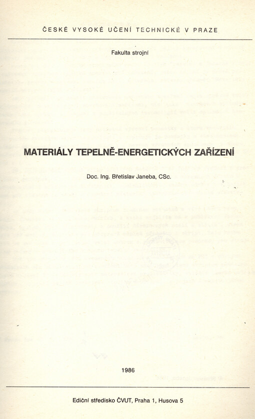 Materiály tepelně-energetických zařízení