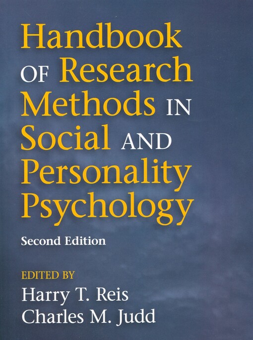 Handbook of research methods in social and personality psychology