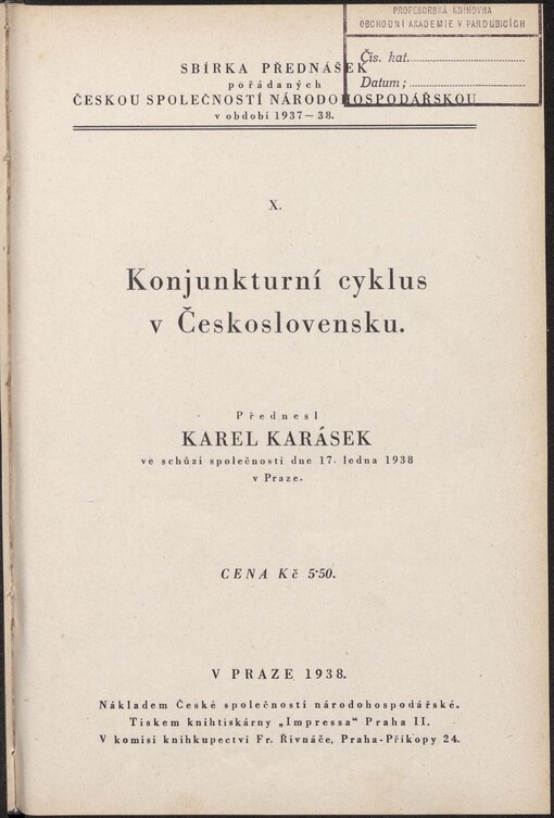 Konjunkturní cyklus v Československu