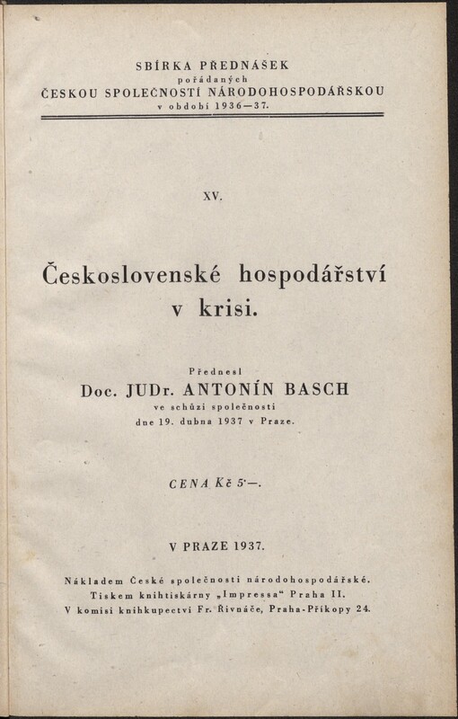 Československé hospodářství v krisi