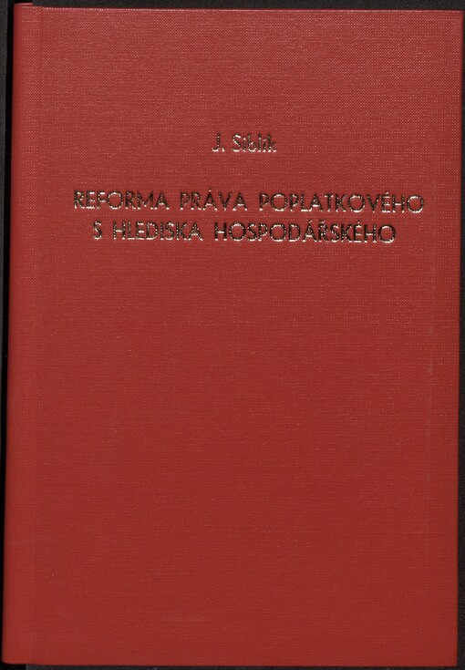 Reforma práva poplatkového s hlediska hospodářského