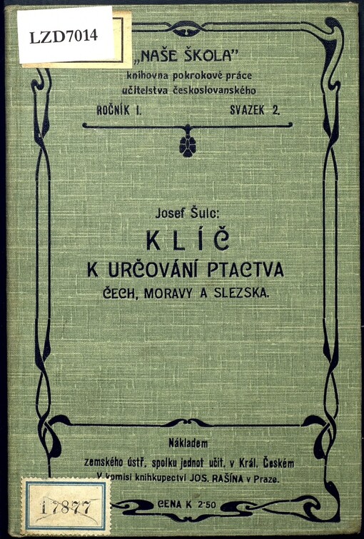 Klíč k určování ptactva Čech, Moravy a Slezska