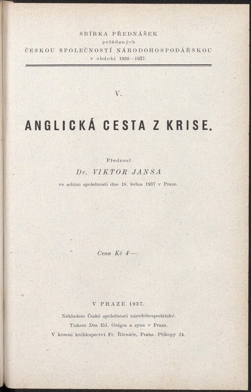 Anglická cesta z krise