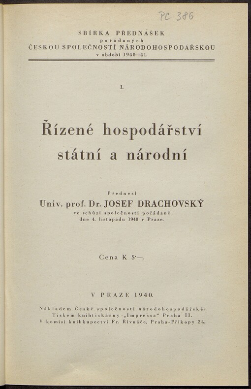 Řízené hospodářství státní a národní