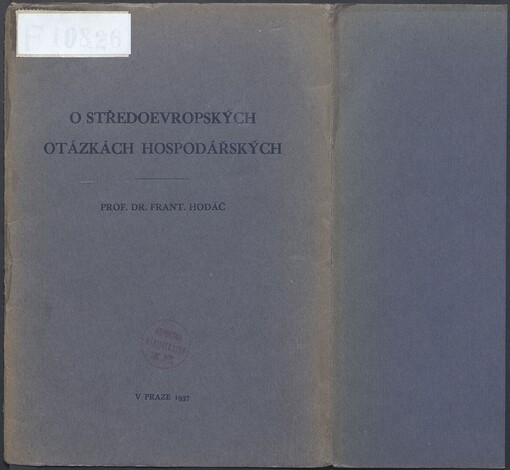 O středoevropských otázkách hospodářských