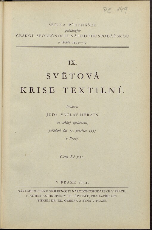 Světová krise textilní
