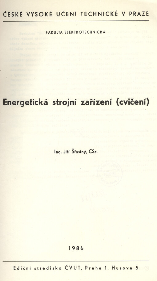 Energetická strojní zařízení : (cvičení)