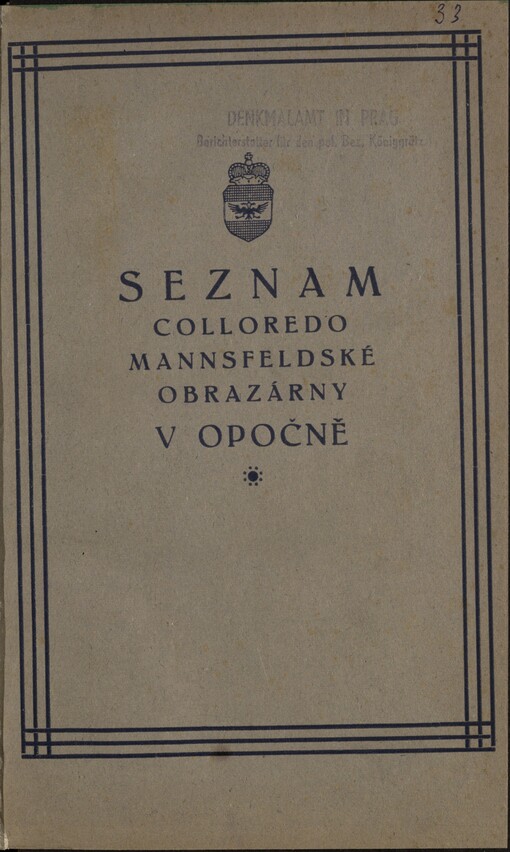 Seznam Colloredo-Mannsfeldské obrazárny v Opočně