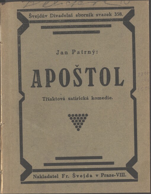 Apoštol: tříaktová satirická komedie