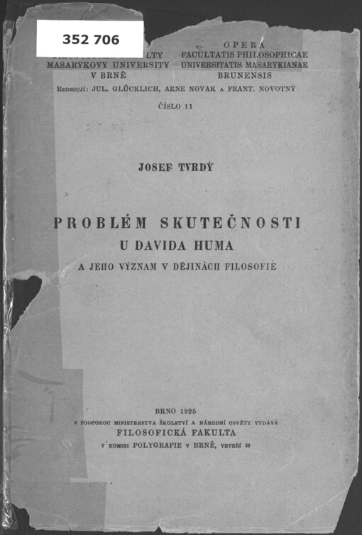 Problém skutečnosti u Davida Huma a jeho význam v dějinách filosofie
